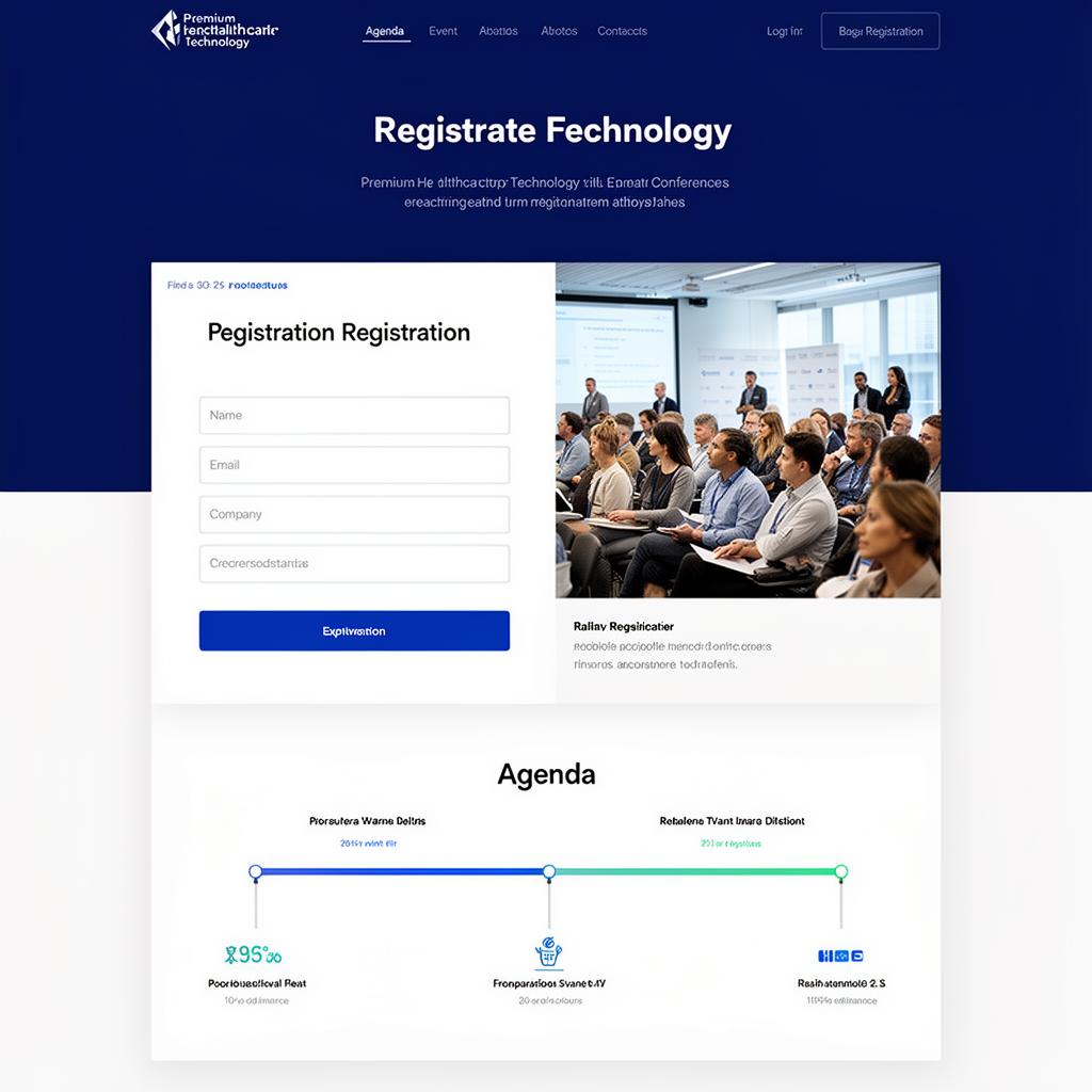 Registratiepagina met agenda en duidelijke call-to-action — herbruikbaar per evenement.